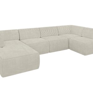 Wohnli Möbelsuche - WOHNLANDSCHAFT Ottomane Links MOVO-L 345x180x78 cm Cream Cord