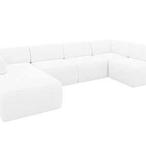 wohnli-moebel-suche-800001616805 Wohnli Möbelsuche - WOHNLANDSCHAFT Ottomane Links MOVO-L 345x180x78 cm Weiß Bouclé
