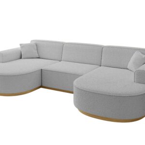 Wohnli Möbelsuche - WOHNLANDSCHAFT MARI-U1-v2 - 303x171x83 cm Hellgrau Bouclé