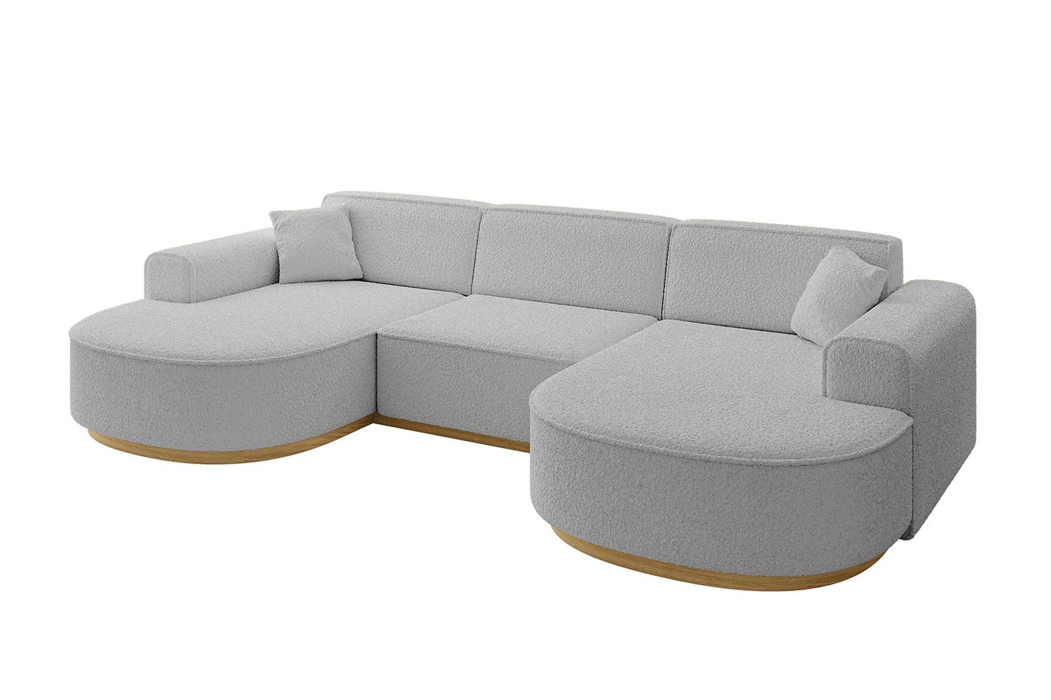 Wohnli Möbelsuche - WOHNLANDSCHAFT MARI-U1-v2 - 303x171x83 cm Hellgrau Bouclé