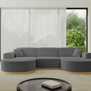 WOHNLANDSCHAFT MARI-U1-v2 - 303x171x83 cm Grau Bouclé Textil ALTDECOR Möbel > Sofas & Couches > Wohnlandschaften > Wohnlandschaften U-Form Grau