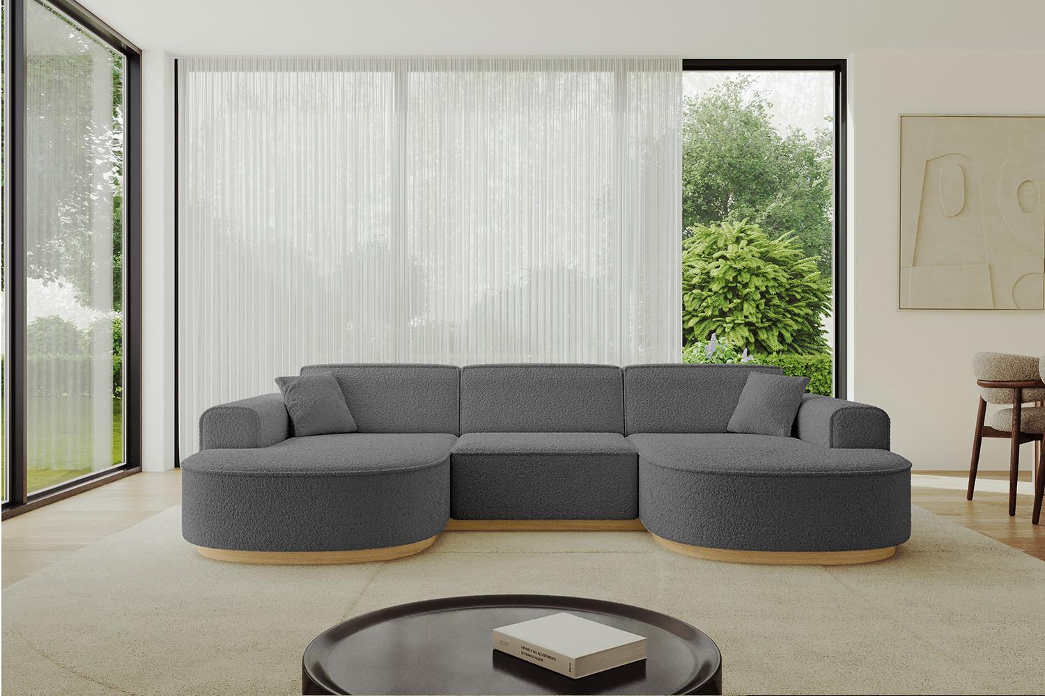 WOHNLANDSCHAFT MARI-U1-v2 - 303x171x83 cm Grau Bouclé Textil ALTDECOR Möbel > Sofas & Couches > Wohnlandschaften > Wohnlandschaften U-Form Grau