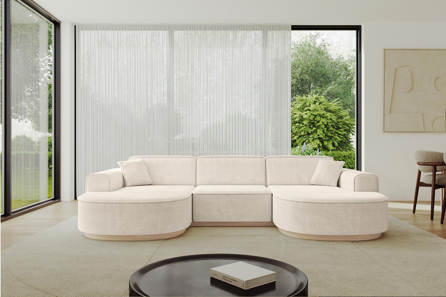 WOHNLANDSCHAFT MARI-U1-v1 - 303x171x83 cm Beige Cord Textil ALTDECOR Möbel > Sofas & Couches > Wohnlandschaften > Wohnlandschaften U-Form Beige