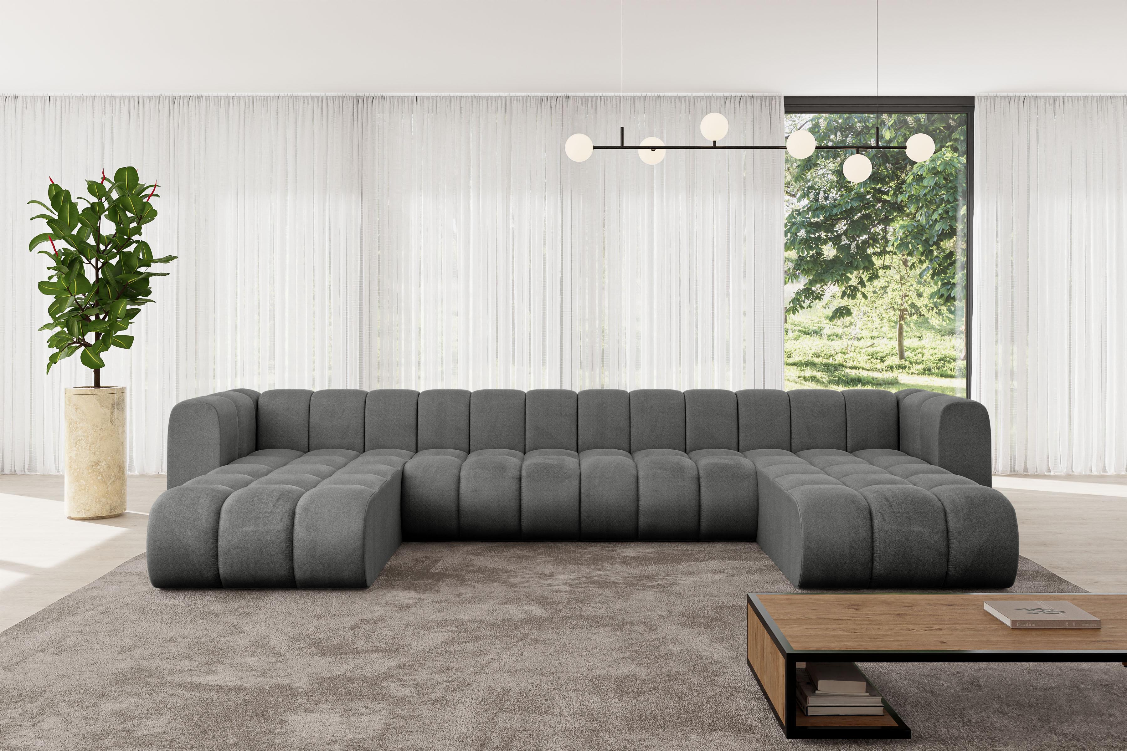 wohnli-moebel-suche-800001616859-1 WOHNLANDSCHAFT modulares Sofa Joren-U2 - 410x177x70 cm Dunkelgrau Textil ALTDECOR Möbel > Sofas & Couches > Wohnlandschaften > Wohnlandschaften U-Form Grau