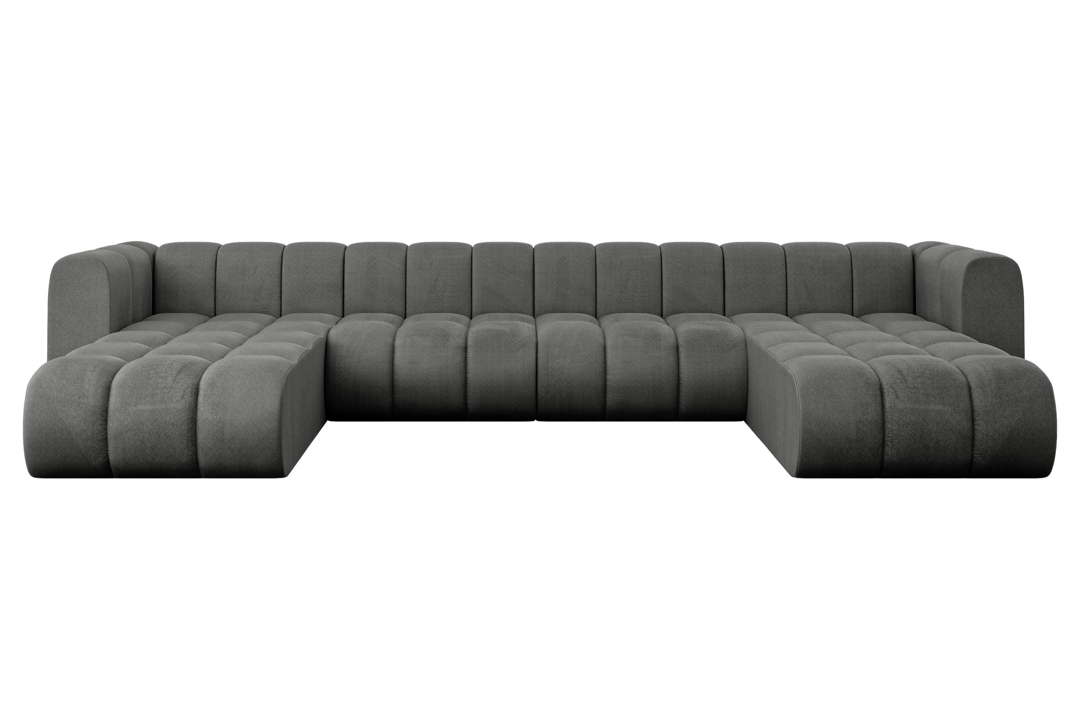 Wohnli Möbelsuche - WOHNLANDSCHAFT modulares Sofa Joren-U2 - 410x177x70 cm Dunkelgrau