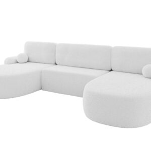 Wohnli Möbelsuche - WOHNLANDSCHAFT mit Schlaffunktion und Bettkasten LIRA-U - 335x172x89 Weiß