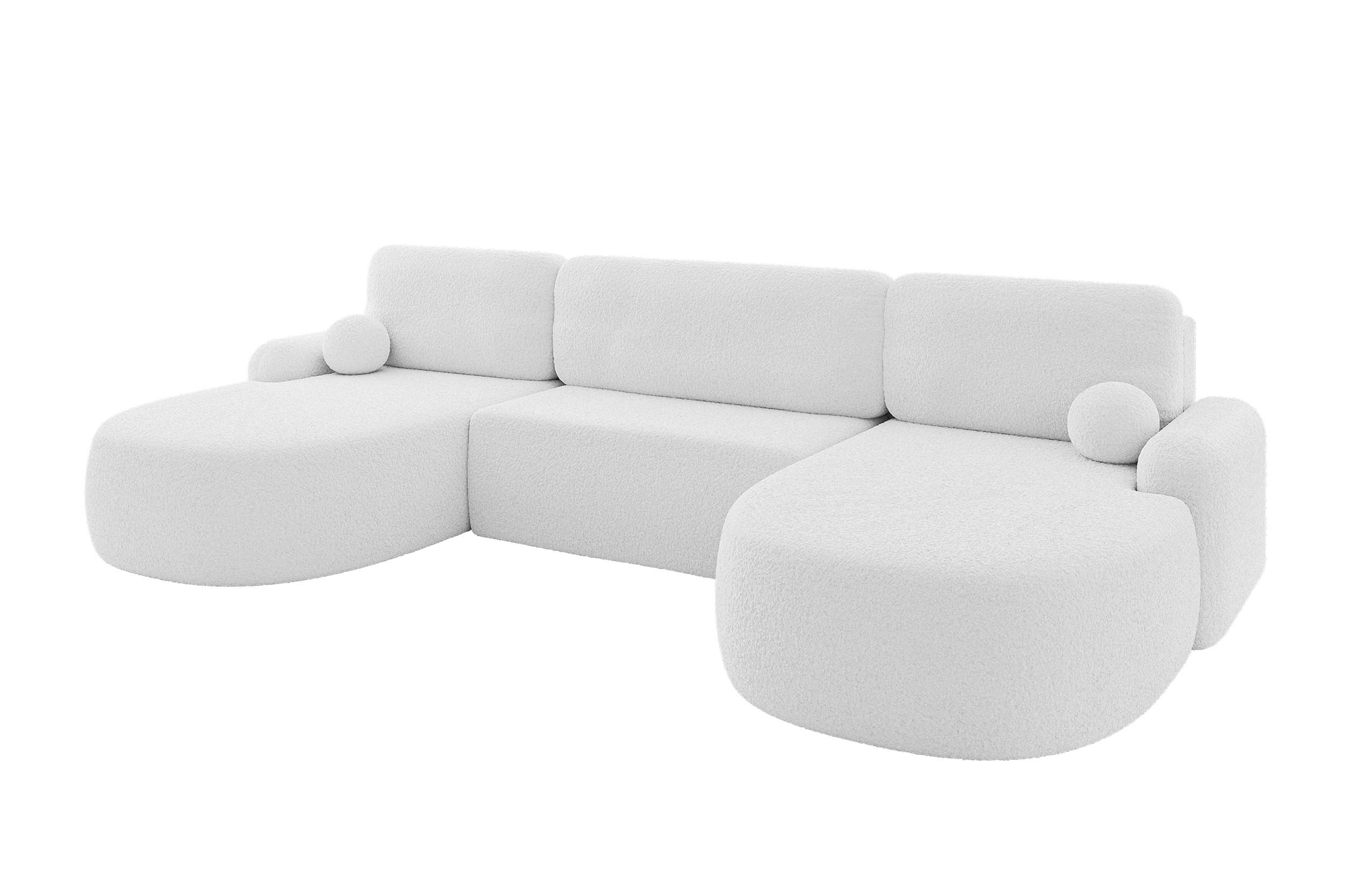 wohnli-moebel-suche-800001616867 Wohnli Möbelsuche - WOHNLANDSCHAFT mit Schlaffunktion und Bettkasten LIRA-U - 335x172x89 Weiß