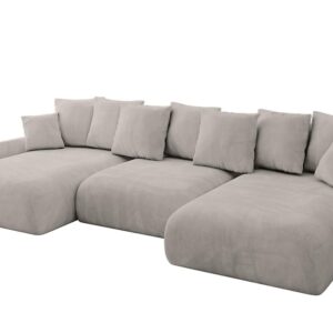wohnli-moebel-suche-800001616874 Wohnli Möbelsuche - WOHNLANDSCHAFT mit Schlaffunktion und Bettkasten ONESK-U-v1 317x177x72 Hellbraun Velours