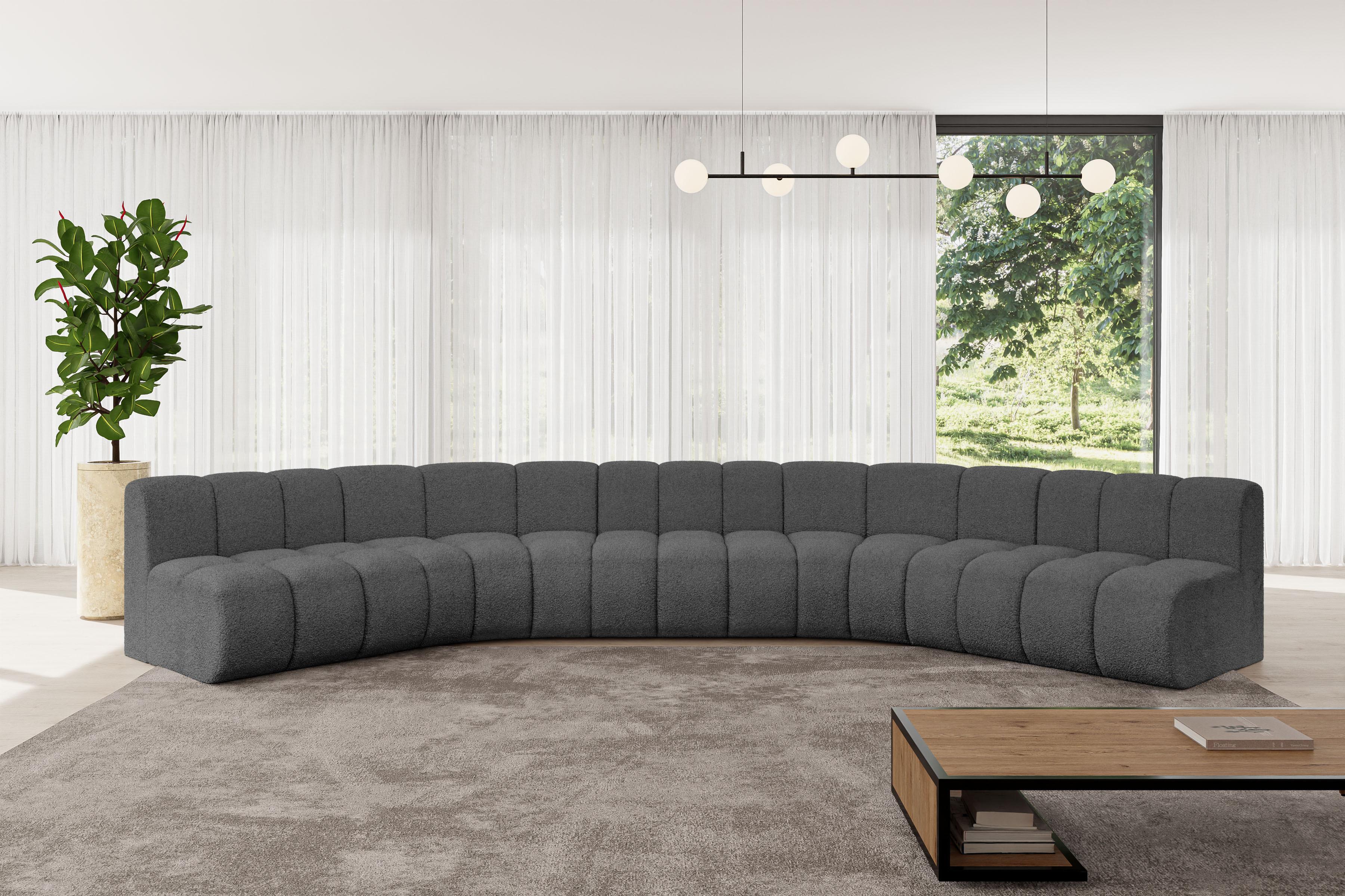 WOHNLANDSCHAFT modulares Sofa Montra-U1 - 490x174x70 cm Grau Textil ALTDECOR Möbel > Sofas & Couches > Wohnlandschaften > Wohnlandschaften U-Form Grau
