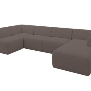 wohnli-moebel-suche-800001616891 Wohnli Möbelsuche - WOHNLANDSCHAFT Ottomane Rechts MOVO-L 345x180x78 cm Braun Bouclé