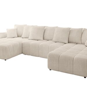 Wohnli Möbelsuche - WOHNLANDSCHAFT LONLI-U 355x189x68 Beige Cord