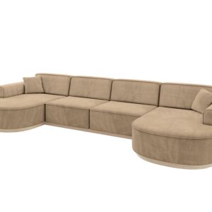 wohnli-moebel-suche-800001616896 Wohnli Möbelsuche - WOHNLANDSCHAFT MARI-U2-v1 - 388x171x83 cm Taupe Velours