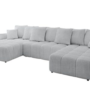 Wohnli Möbelsuche - WOHNLANDSCHAFT LONLI-U 355x189x68 Grau Cord