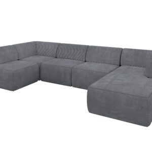 wohnli-moebel-suche-800001616904 Wohnli Möbelsuche - WOHNLANDSCHAFT Ottomane Rechts MOVO-L 345x180x78 cm Dunkelgrau Cord