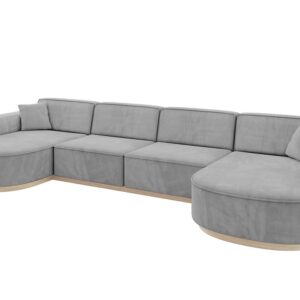 wohnli-moebel-suche-800001616911 Wohnli Möbelsuche - WOHNLANDSCHAFT MARI-U2-v1 - 388x171x83 cm Grau Velours