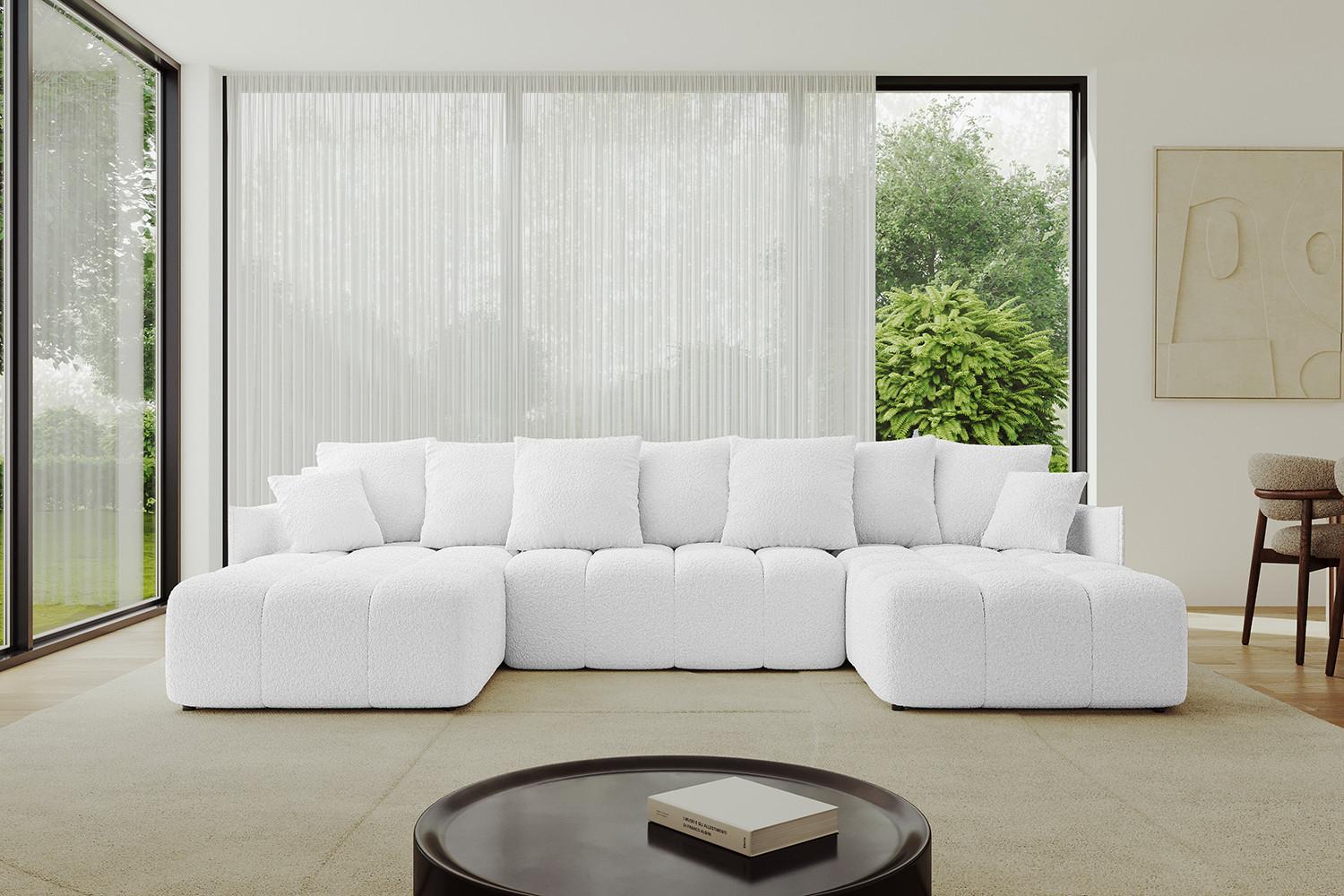 wohnli-moebel-suche-800001616912-1 WOHNLANDSCHAFT LONLI-U 355x189x68 Weiß Bouclé Textil ALTDECOR Möbel > Sofas & Couches > Wohnlandschaften > Wohnlandschaften U-Form Weiß