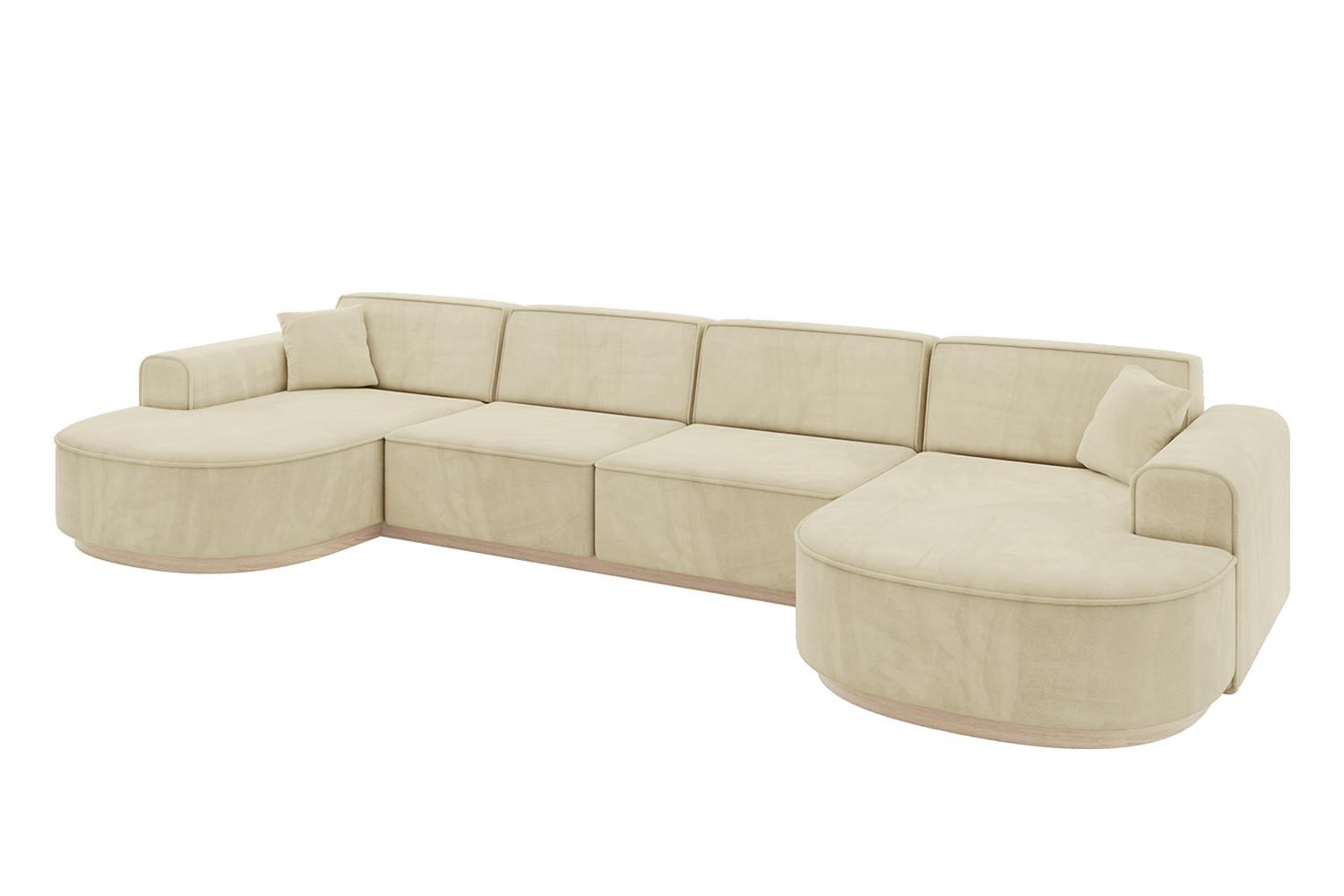 wohnli-moebel-suche-800001616915 Wohnli Möbelsuche - WOHNLANDSCHAFT MARI-U2-v1 - 388x171x83 cm Beige Velours