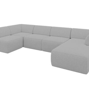 wohnli-moebel-suche-800001616920 Wohnli Möbelsuche - WOHNLANDSCHAFT Ottomane Rechts MOVO-L 345x180x78 cm Hellgrau Bouclé