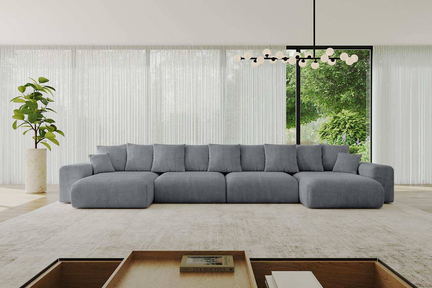 wohnli-moebel-suche-800001616925-1 WOHNLANDSCHAFT mit Schlaffunktion ESKAR-U2-464x176x72cm Dunkelgrau Textil ALTDECOR Möbel > Sofas & Couches > Wohnlandschaften > Wohnlandschaften U-Form Grau