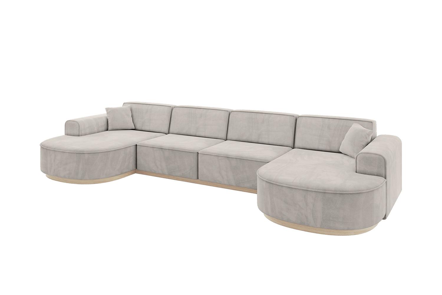 wohnli-moebel-suche-800001616931 Wohnli Möbelsuche - WOHNLANDSCHAFT MARI-U2-v1 - 388x171x83 cm Hellbraun Velours