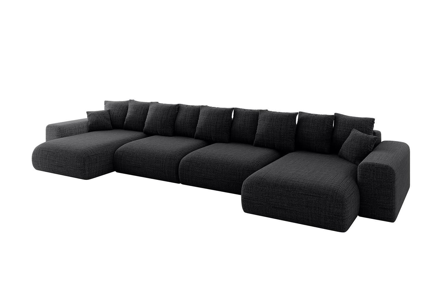 wohnli-moebel-suche-800001616934 Wohnli Möbelsuche - WOHNLANDSCHAFT mit Schlaffunktion ESKAR-U2-464x176x72cm Schwarz