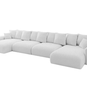 Wohnli Möbelsuche - WOHNLANDSCHAFT mit Schlaffunktion ESKAR-U2-464x176x72cm Weiß