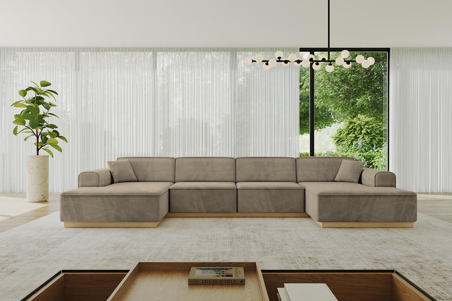 wohnli-moebel-suche-800001616946-1 WOHNLANDSCHAFT IREA-U2-v2 - 388x171x83 cm Braun Textil ALTDECOR Möbel > Sofas & Couches > Wohnlandschaften > Wohnlandschaften U-Form Braun