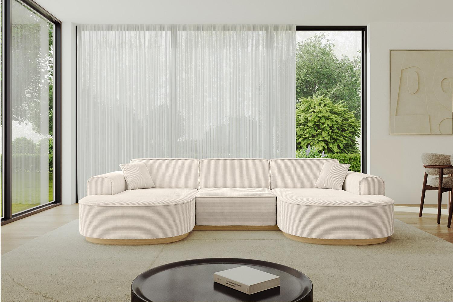 WOHNLANDSCHAFT MARI-U1-v2 - 303x171x83 cm Beige Cord Textil ALTDECOR Möbel > Sofas & Couches > Wohnlandschaften > Wohnlandschaften U-Form Beige