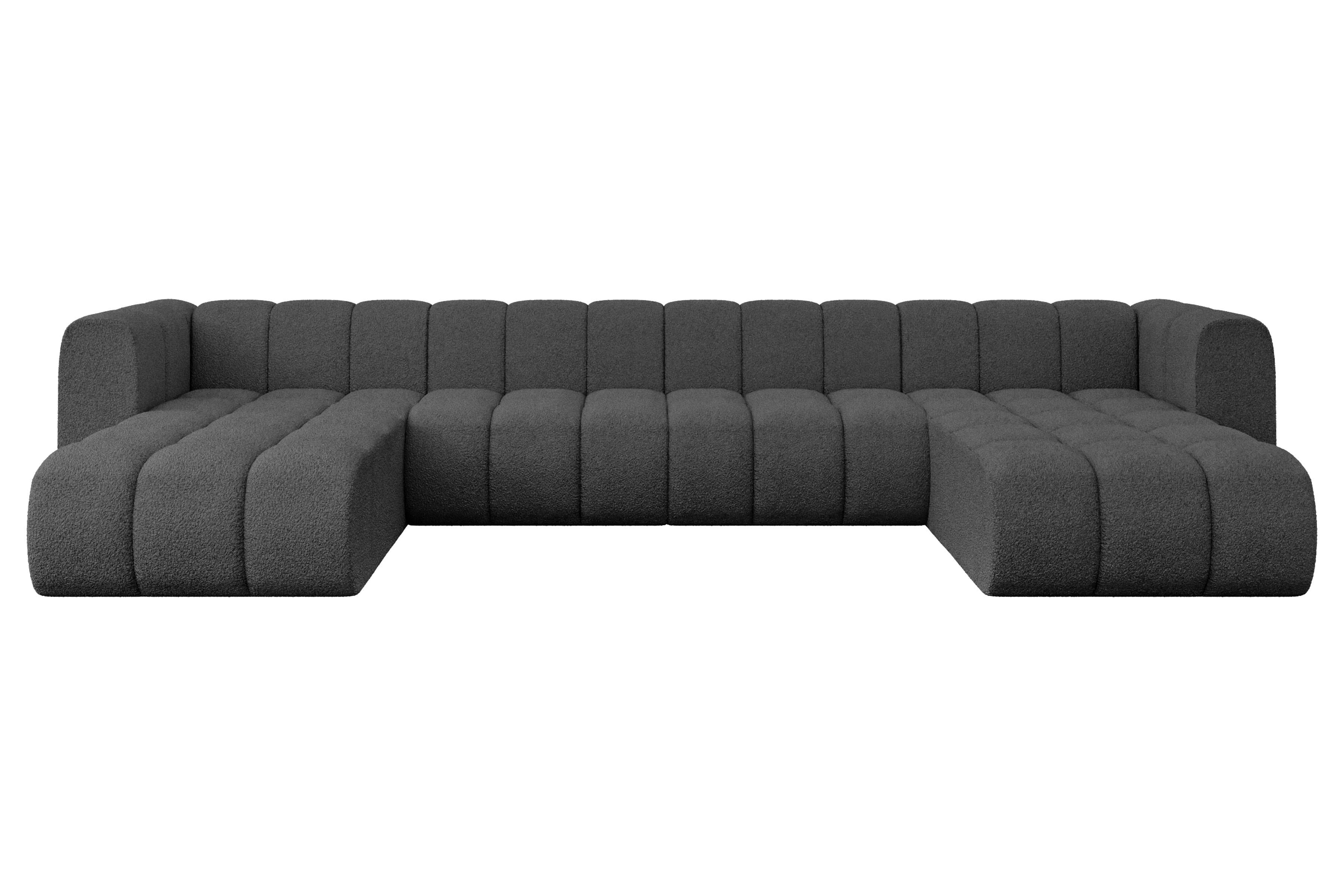 Wohnli Möbelsuche - WOHNLANDSCHAFT modulares Sofa Joren-U2 - 410x177x70 cm Grau