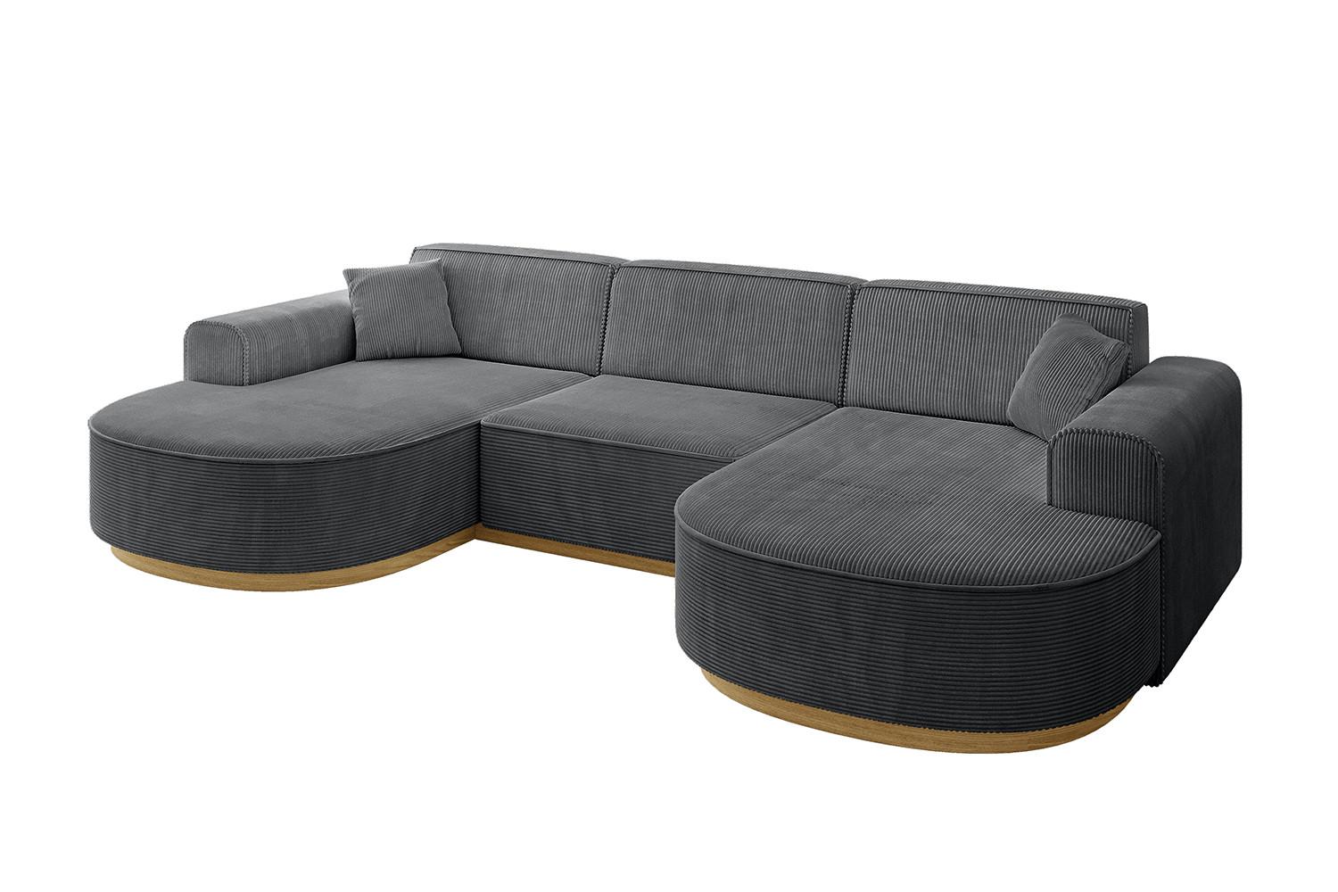 Wohnli Möbelsuche - WOHNLANDSCHAFT MARI-U1-v2 - 303x171x83 cm Dunkelgrau Cord