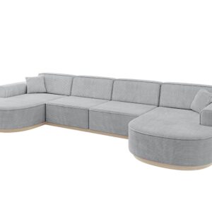 Wohnli Möbelsuche - WOHNLANDSCHAFT MARI-U2-v1 - 388x171x83 cm Grau Cord