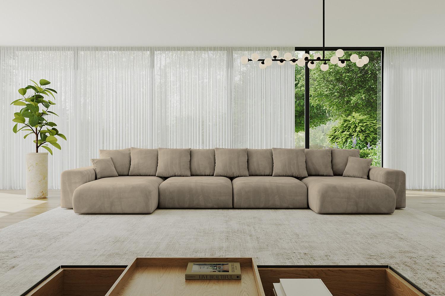 wohnli-moebel-suche-800001616995-1 WOHNLANDSCHAFT mit Schlaffunktion ESKAR-U2-464x176x72cm Braun Textil ALTDECOR Möbel > Sofas & Couches > Wohnlandschaften > Wohnlandschaften U-Form Braun