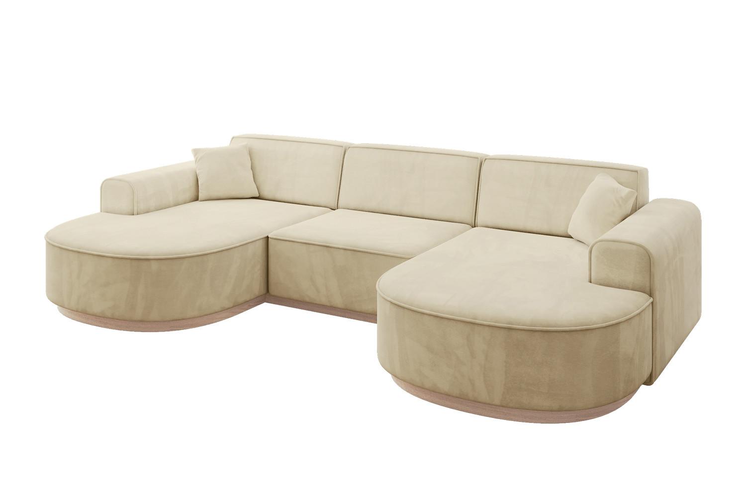 wohnli-moebel-suche-800001617019 Wohnli Möbelsuche - WOHNLANDSCHAFT MARI-U1-v1 - 303x171x83 cm Beige Velours