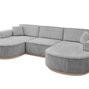 Wohnli Möbelsuche - WOHNLANDSCHAFT MARI-U1-v1 - 303x171x83 cm Grau Velours
