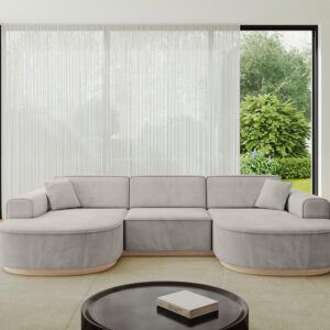 wohnli-moebel-suche-800001617031-1 WOHNLANDSCHAFT MARI-U1-v1 - 303x171x83 cm Hellbraun Velours Textil ALTDECOR Möbel > Sofas & Couches > Wohnlandschaften > Wohnlandschaften U-Form Braun