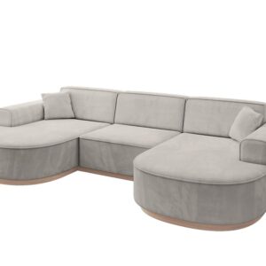 wohnli-moebel-suche-800001617031 Wohnli Möbelsuche - WOHNLANDSCHAFT MARI-U1-v1 - 303x171x83 cm Hellbraun Velours