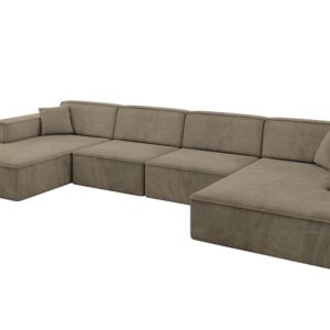 Wohnli Möbelsuche - WOHNLANDSCHAFT IREA-U2-v4 - 388x171x79 cm Braun