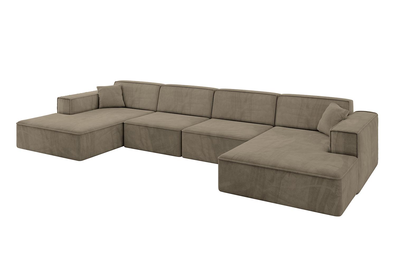 Wohnli Möbelsuche - WOHNLANDSCHAFT IREA-U2-v4 - 388x171x79 cm Braun