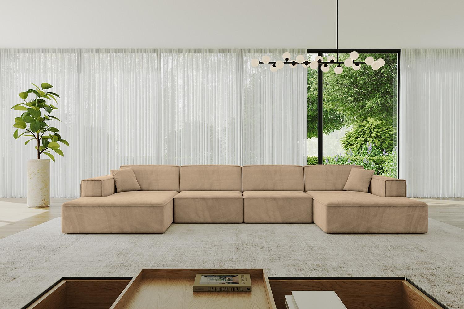 wohnli-moebel-suche-800001617040-1 WOHNLANDSCHAFT IREA-U2-v4 - 388x171x79 cm Beige Textil ALTDECOR Möbel > Sofas & Couches > Wohnlandschaften > Wohnlandschaften U-Form Beige