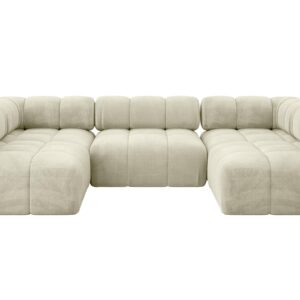 Wohnli Möbelsuche - WOHNLANDSCHAFT modulares Sofa Garvo-U1 - 285x190x70 cm Beige Velours