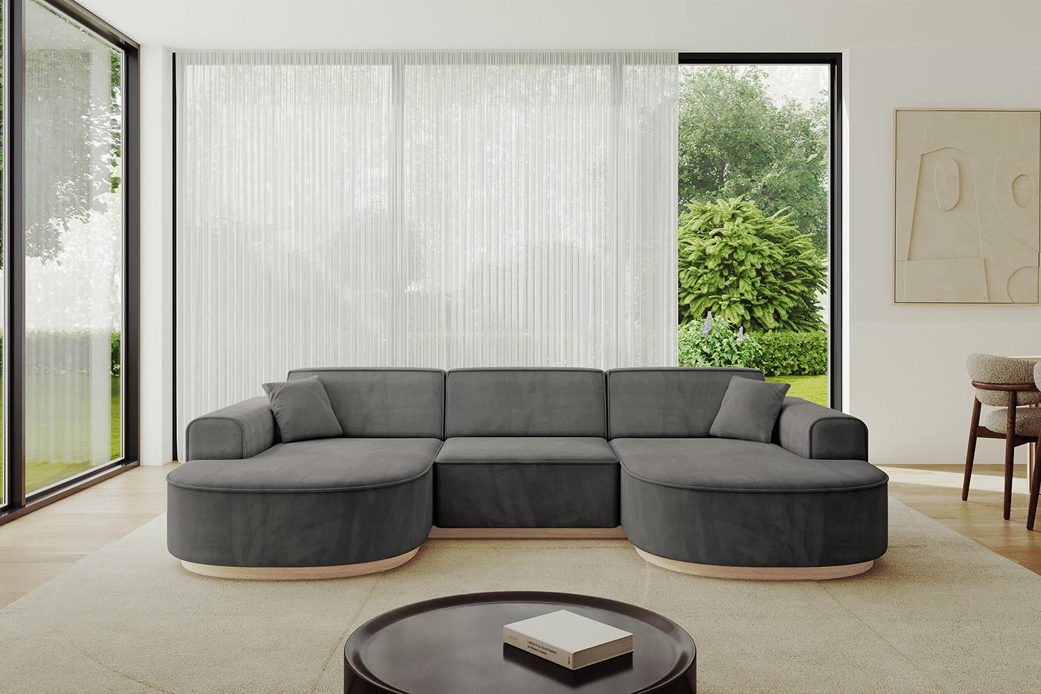 wohnli-moebel-suche-800001617051-1 WOHNLANDSCHAFT MARI-U1-v1 - 303x171x83 cm Dunkelgrau Velours Textil ALTDECOR Möbel > Sofas & Couches > Wohnlandschaften > Wohnlandschaften U-Form Grau