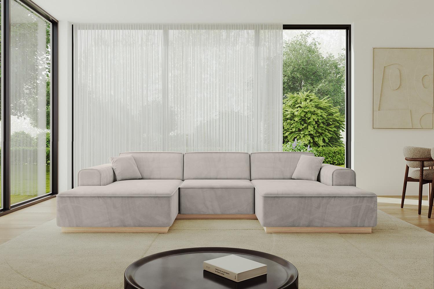 WOHNLANDSCHAFT IREA-U1 - 303x171x83 cm Hellbraun Textil ALTDECOR Möbel > Sofas & Couches > Wohnlandschaften > Wohnlandschaften U-Form Braun