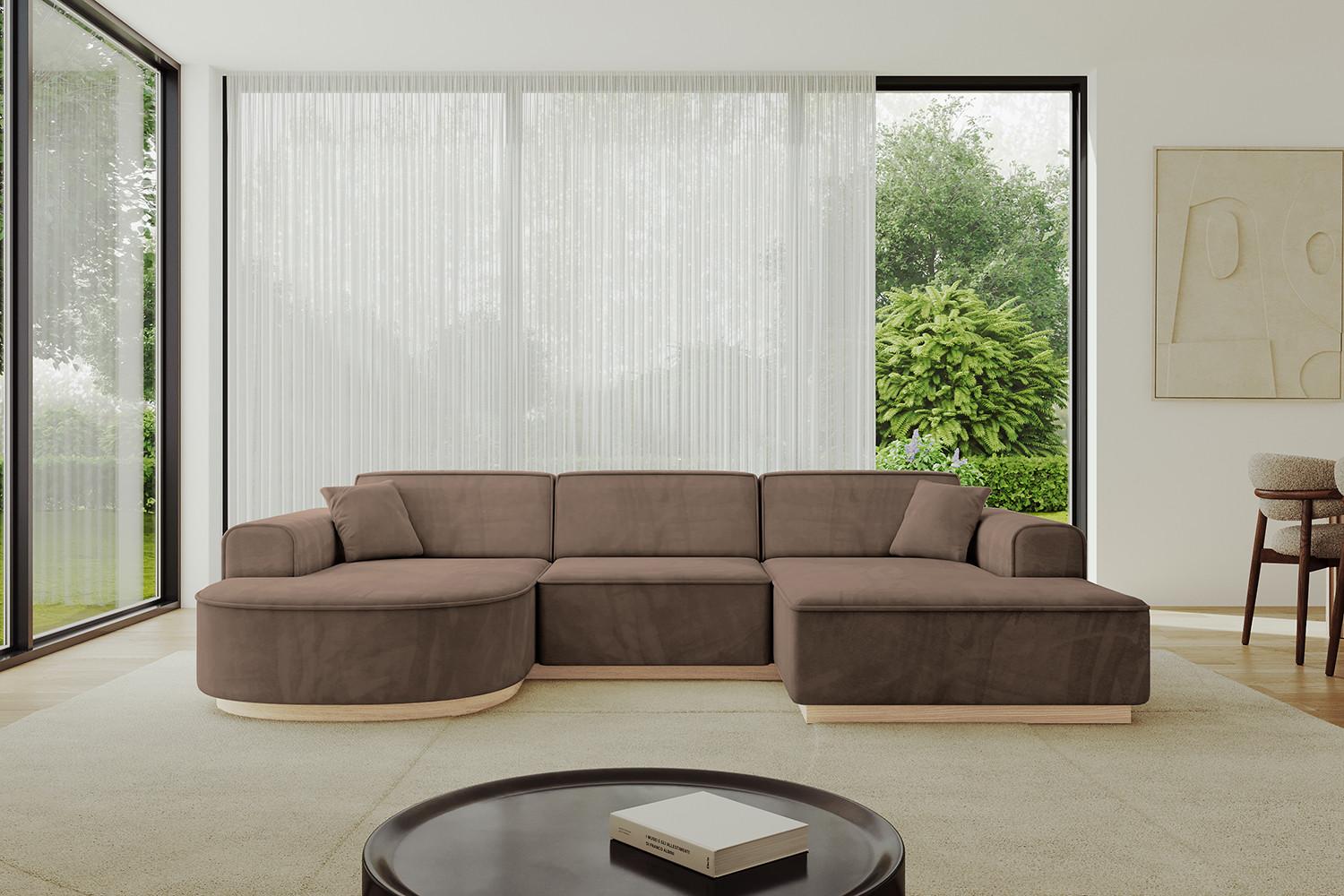 WOHNLANDSCHAFT ARRIO-U1 303x171x83 cm Braun Textil ALTDECOR Möbel > Sofas & Couches > Wohnlandschaften > Wohnlandschaften U-Form Braun
