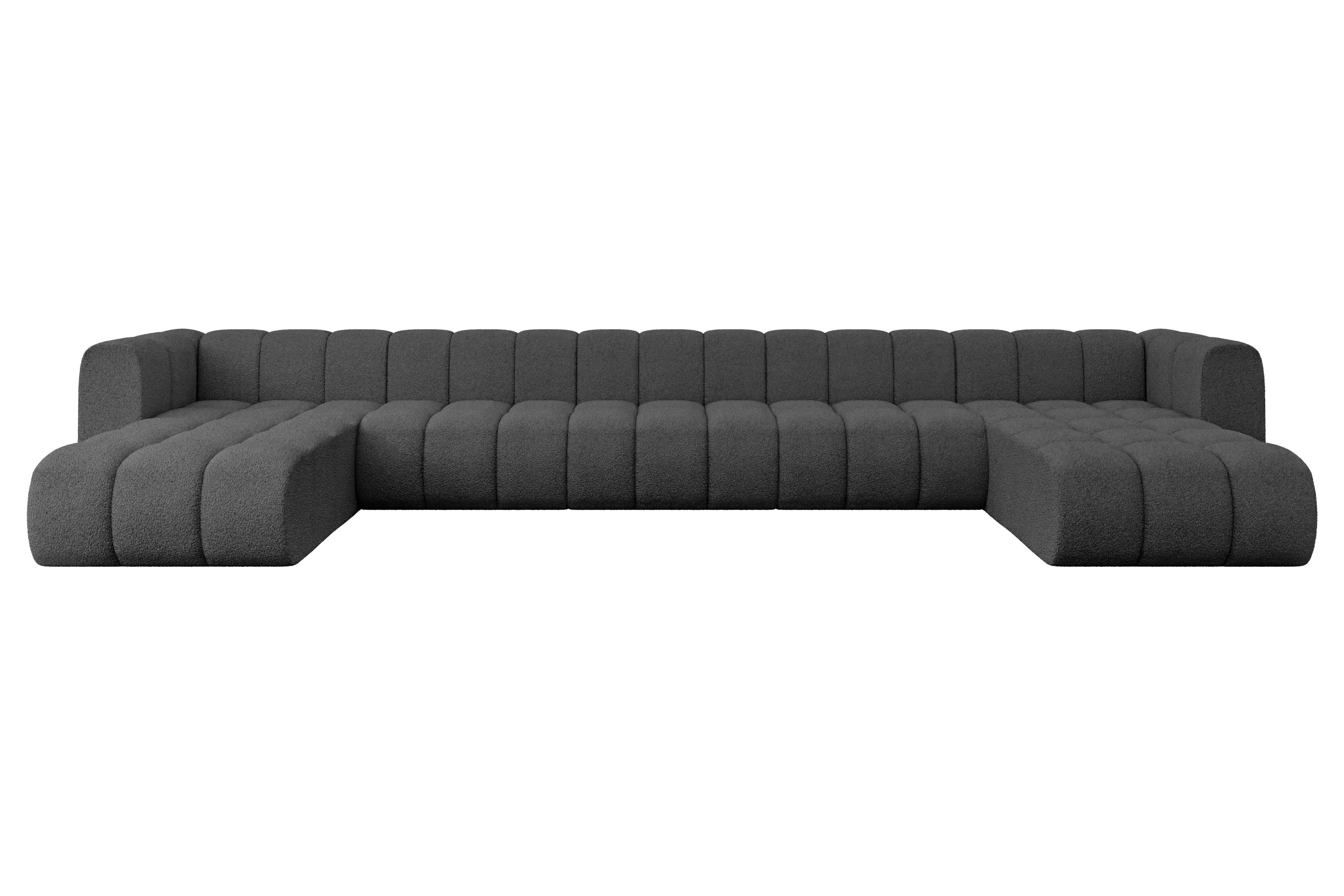 Wohnli Möbelsuche - WOHNLANDSCHAFT modulares Sofa Joren-U3 - 501x177x70 cm Grau