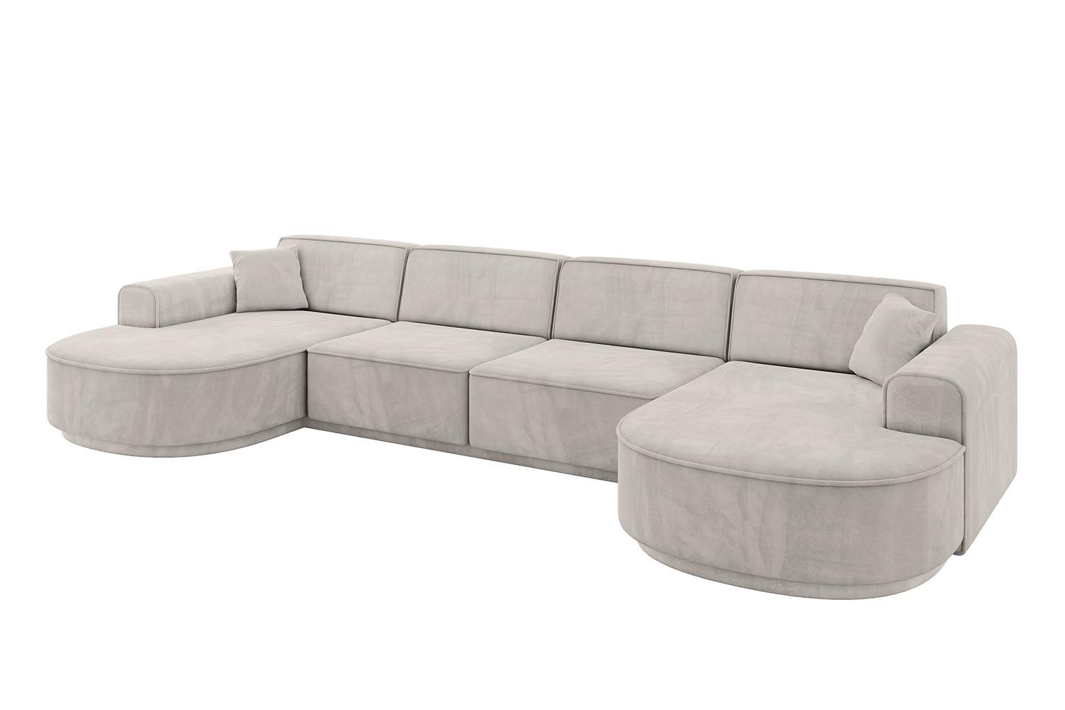 wohnli-moebel-suche-800001617095 Wohnli Möbelsuche - WOHNLANDSCHAFT MARI-U2-v3 - 388x171x83 cm Hellbraun Velours