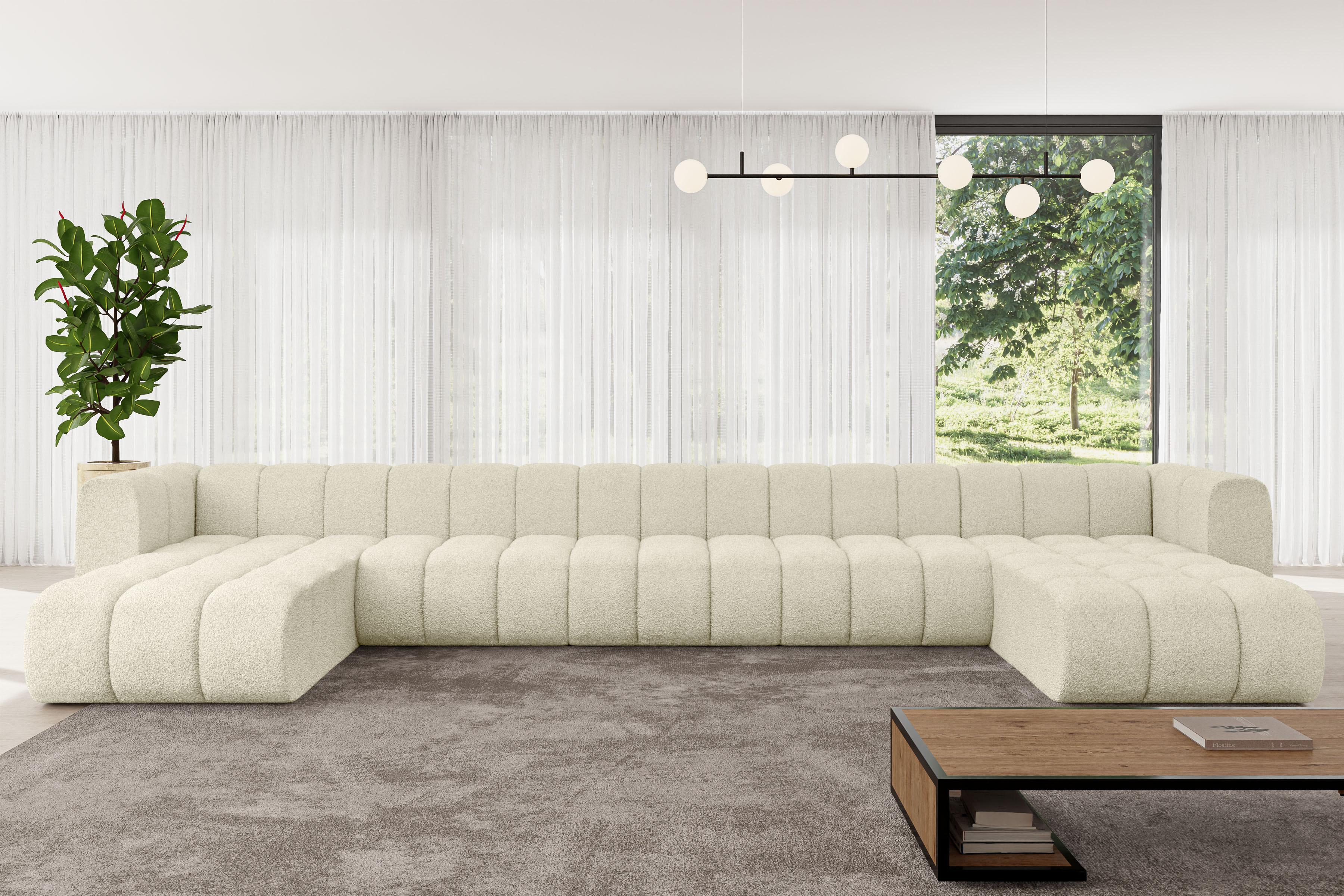 WOHNLANDSCHAFT modulares Sofa Joren-U3 - 501x177x70 cm Beige Textil ALTDECOR Möbel > Sofas & Couches > Wohnlandschaften > Wohnlandschaften U-Form Beige