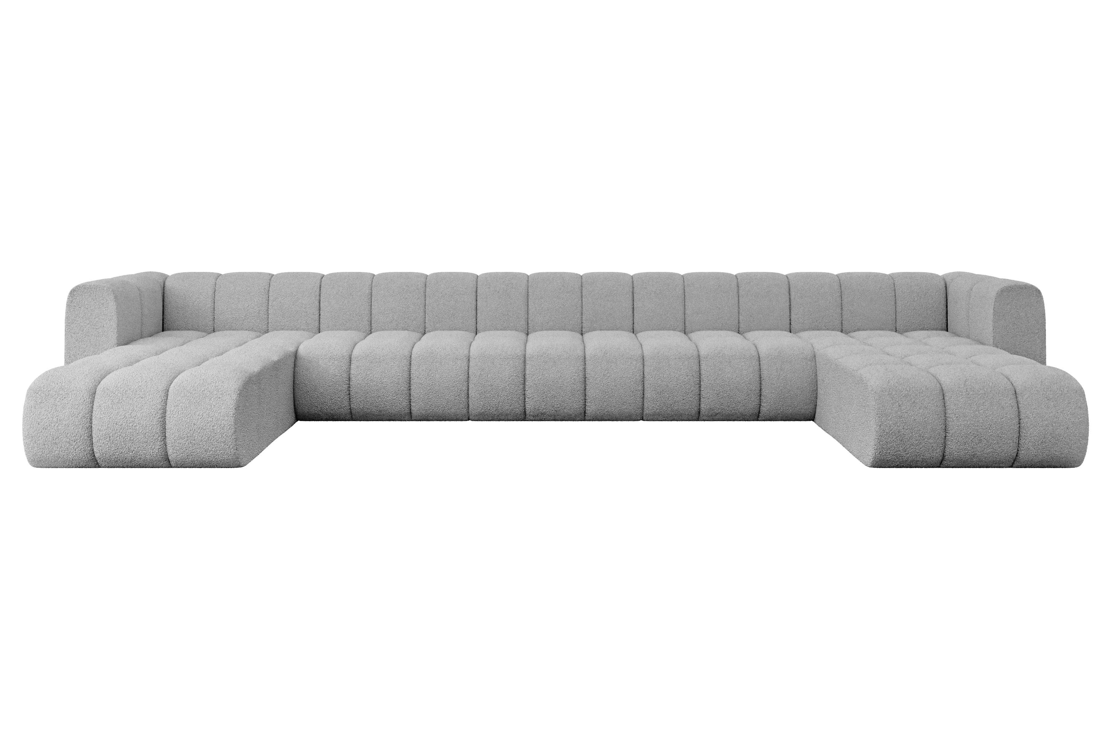 Wohnli Möbelsuche - WOHNLANDSCHAFT modulares Sofa Joren-U3 - 501x177x70 cm Hellgrau