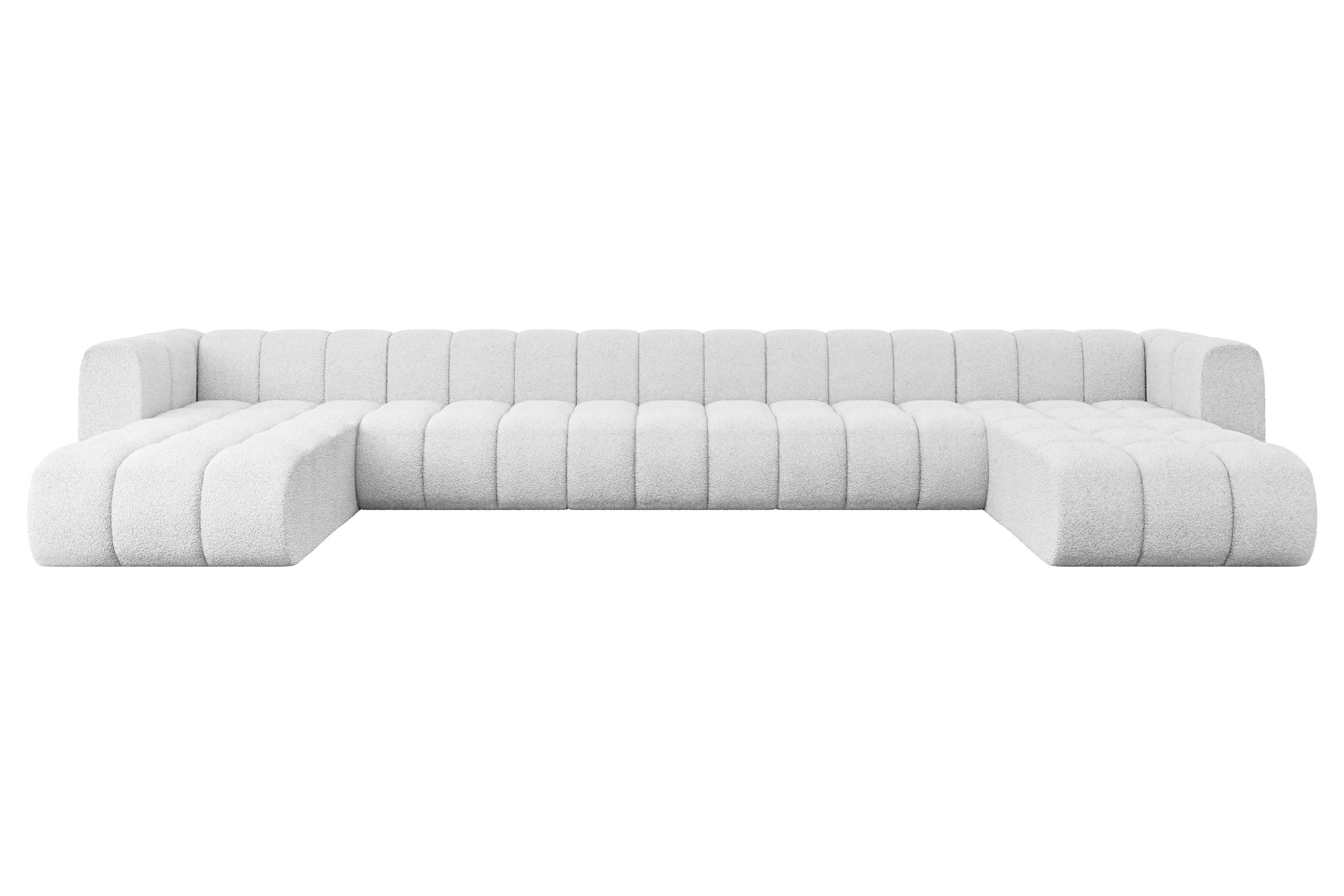Wohnli Möbelsuche - WOHNLANDSCHAFT modulares Sofa Joren-U3 - 501x177x70 cm Weiß