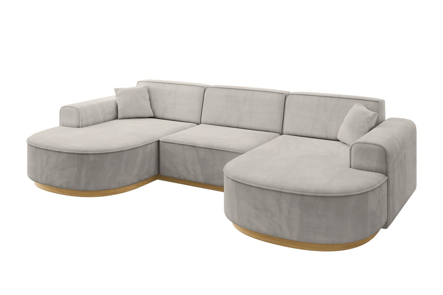 wohnli-moebel-suche-800001617112 Wohnli Möbelsuche - WOHNLANDSCHAFT MARI-U1-v2 - 303x171x83 cm Hellbraun Velours