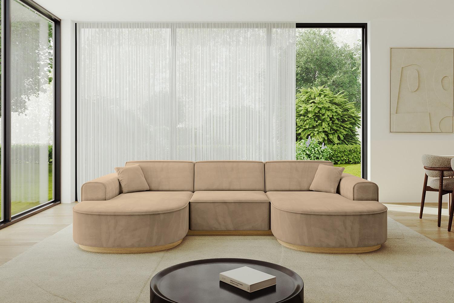 wohnli-moebel-suche-800001617116-1 WOHNLANDSCHAFT MARI-U1-v2 - 303x171x83 cm Taupe Velours Textil ALTDECOR Möbel > Sofas & Couches > Wohnlandschaften > Wohnlandschaften U-Form Taupe